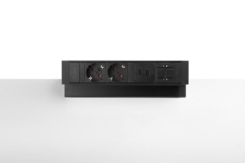 Thovip Power Desk Up 2x Strom + 2x USB-Ladegerät + 1 x leeres Modul 